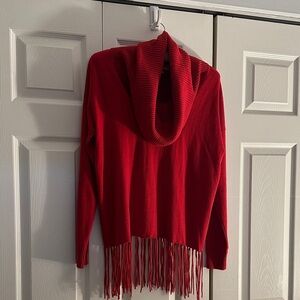 MICHAEL Michael Kors Scarlet Cowl Neck Sweater with fringe.